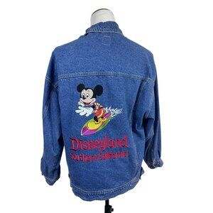Vintage Disneyland Southern California Mickey Mouse Surfing Denim Jacket Size L